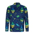 thumbnail image 3 of Ceisia Men's Slim-Fit Long-Sleeve Zip Polo Shirt with Mardi Gras Mask All-Over Print Gift, 3 of 5