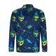 thumbnail image 3 of Ceisia Men's Slim-Fit Long-Sleeve Zip Polo Shirt with Mardi Gras Mask All-Over Print Gift, 3 of 5