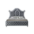 thumbnail image 3 of 6pc Traditional Upholstered Queen Size Panel Bed Set Arched Headboard Master Bedroom Furniture, 3 of 7
