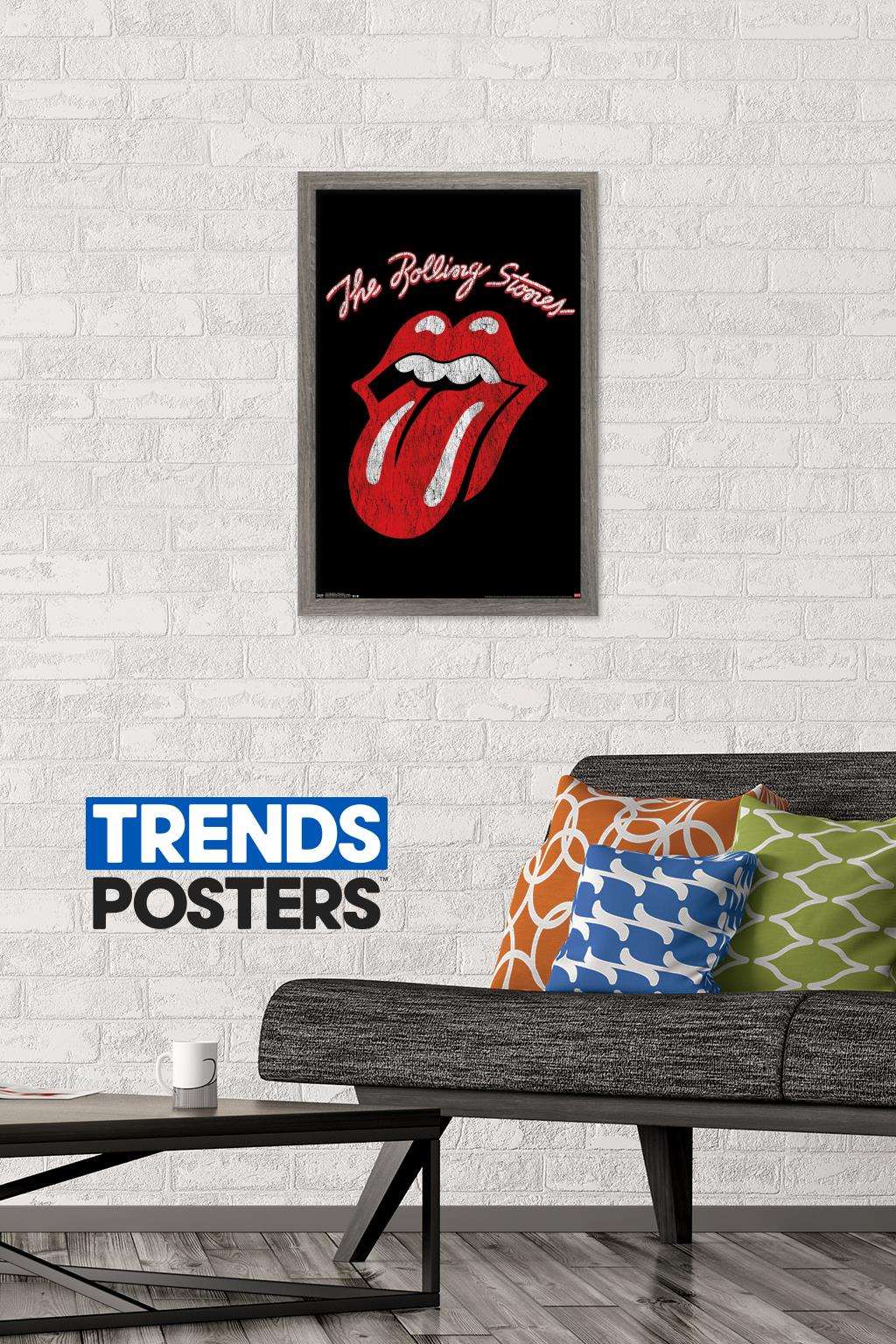 Rolling Stones - Classic Logo Wall Poster, 14.725" x 22.375", Framed