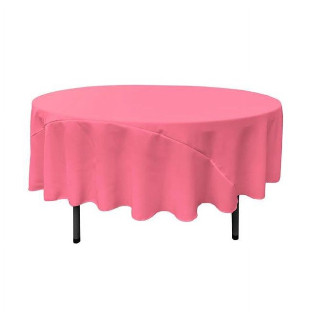 LA Linen TCpop90R-HotPinkP38 Polyester Poplin Tablecloth 90'' Round Hot Pink