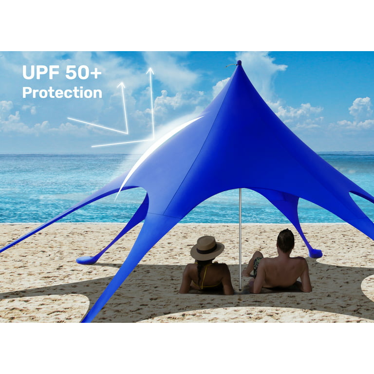 HARBLAND Beach Tent Sun Shelter with Sand Shovel Tent Stakes&Stability  Poles Beach Canopy Sun Shade UPF50 - AliExpress