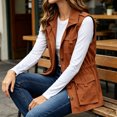 thumbnail image 4 of Women Sleeveless Casual Vest Lightweight Drawstring Jackets with Pockets, 4 of 6