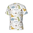 thumbnail image 3 of Yiaed Dinosaur Print Mens Short Sleeve Tight Fit T-Shirt, Crewneck Casual Tee-Large, 3 of 5
