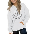 thumbnail image 2 of Bnwani Hoodies for Girls Long Sleeve Oversized Fleece Sweatshirt Cute Plain Tops Pullover, 2 of 4
