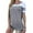 S_Light Grey 1, variant on Women Stripe Splice Short Sleeve Crew Neck Shirt