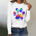 thumbnail image 2 of Women's Graphic Long Sleeve Tops Funny Print Crew Neck Casual Loose Sweatshirts Valentine Day Tee Gift to Ladies(White,S), 2 of 5