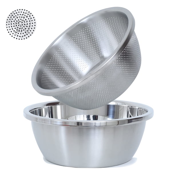 Juego de coladores Paoli 304 de acero inoxidable de 2 litros con cuenco para mezclar