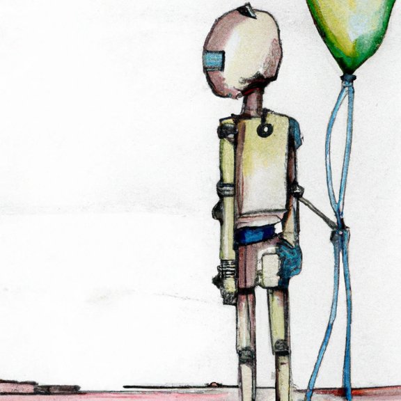 Balloon Bot - 12" x 12" Art Print