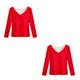 thumbnail image 1 of Sonducket Camisa térmica Ropa interior de invierno Ropa de abrigo Moda Tamaño compacto Lavable Top Lencería larga al tacto DIY Prop Rojo Rojo SG 2piezas, 1 of 6