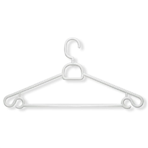 White Honey-Can-Do HNG-01364 Swivel Hanger with Dress Notches and Clips 3-Pack