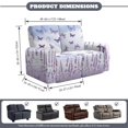 thumbnail image 3 of Jiueut Butterfly Lavender Print Recliner Loveseat Slipcover, 6 Pieces Breathable Furniture Protector Stretch Reclining Chair Covers with Storage Pocket, 3 of 7