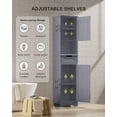 thumbnail image 5 of Gizoon 67" H Tall Bathroom Cabinet, Storage Cabinet with 2 Doors & Drawer, Narrow Linen Tower Freestanding Adjustable Shelves for Home, Kitchen, Versatile, Anti-Tipping, Grey, 5 of 17