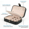 thumbnail image 3 of Small Jewelry Box Necklace Ring Storage Organizer Mini Jewelry case Double Layer Travel Jewelry Organizer for Women Girls Gift/Black, 3 of 7
