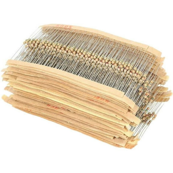 High Quality Components Set, 1500pcs Carbon Film Resistors Assortment Kit Easy to Identify 1R Value