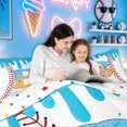thumbnail image 4 of meiyoeat Ice Cream Baseball Full Size Comforter Sets for Girls, Blue Yellow Drip Monogrammed B Bedding Comforter Set, Polkadot Reversible, 3 Pieces, 1 Comforter and 2 Pillowcases, 4 of 6