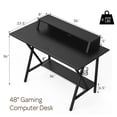 thumbnail image 4 of Giantex Gaming Desk, Computer Workstation w/Cup & Headphone Holder, Socket of 3-Outlet & 2 USB Ports, Multifunctional Writing Desk for Home Office, 4 of 8