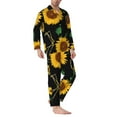 thumbnail image 3 of Kll Sunflowers3 Sleepwear Mens Flannel Pajamas,Long Cotton Pj Set, 3 of 9