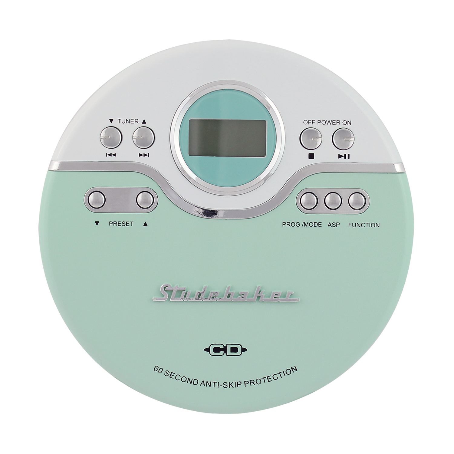 Studebaker Sb3703mw Personal Jogging CD Player with FM Pll Radio (Mint Green/white) - image 4 of 5