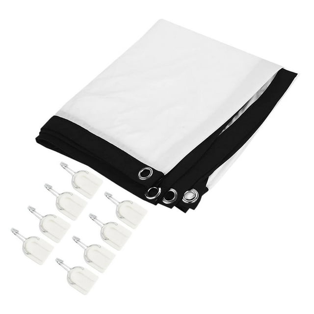Yinanstore Écran de Projecteur 16:9 Rideau de Projection Blanc Film 3D Rideau d'Écran de Projecteur Portable pour Conférences Films Extérieurs Fête 100 Pouces avec 8 Crochets