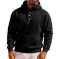 thumbnail image 3 of DODADAWANJ Big and Tall Hoodies for Men Button Up Pullover Hoodie Fashion Autumn Hooded Sweatshirts with Kangaroo Pocket Workout Sweatshirt XXL, 3 of 7