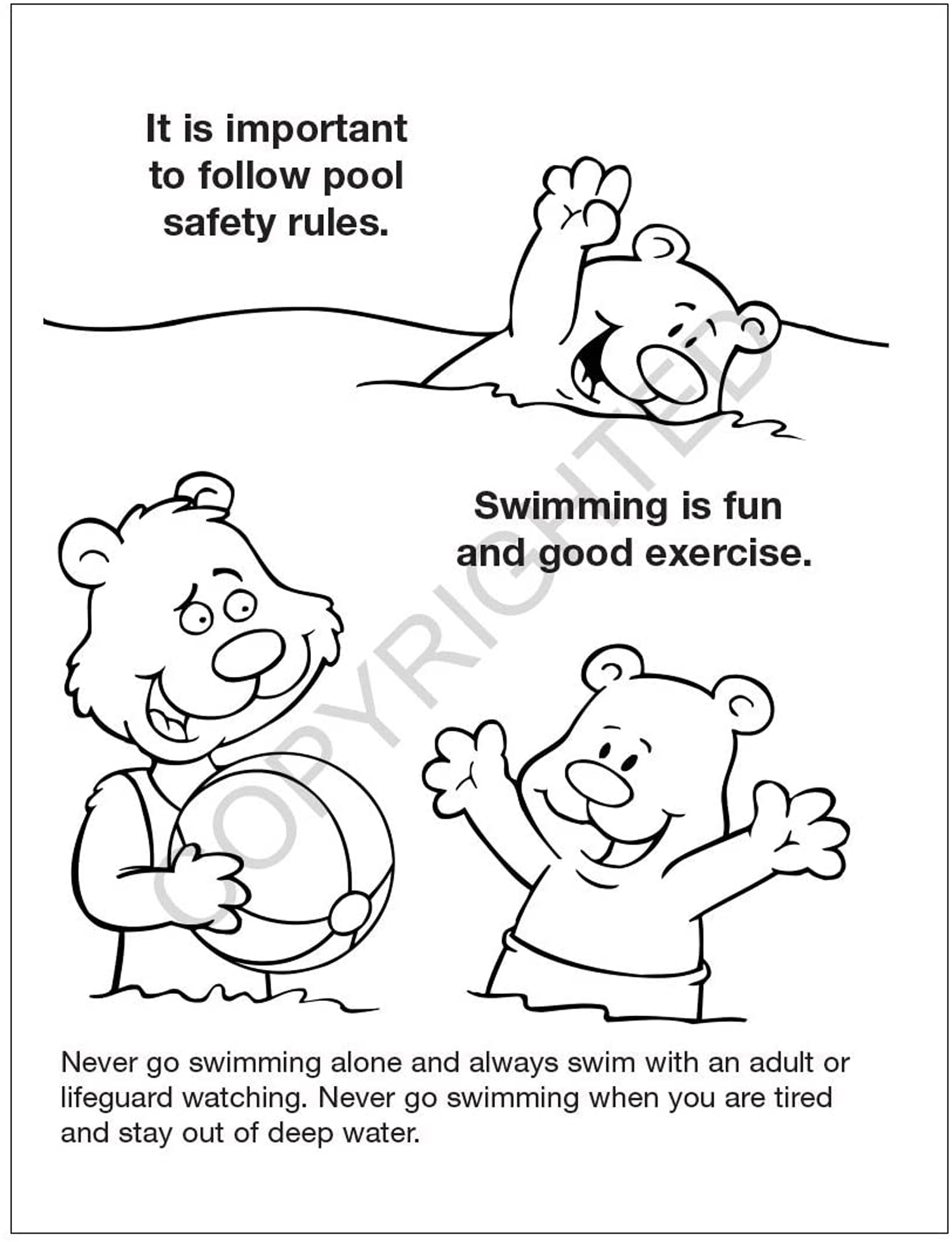 25 Pack - Pool Safety Kid's Coloring & Activity Books