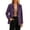 Purple, variant on Xinsrenus Women's Plus Size Faux Suede Blazer,Notched Lapel Button Front Solid Color Vintage Suit Jacket