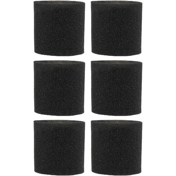 6-Pack, VFF51 3701,Compatible with HART 5 to 20 Gallon Foam Wet Pick-up Filter, Wet/Dry Vacuum Cleaners