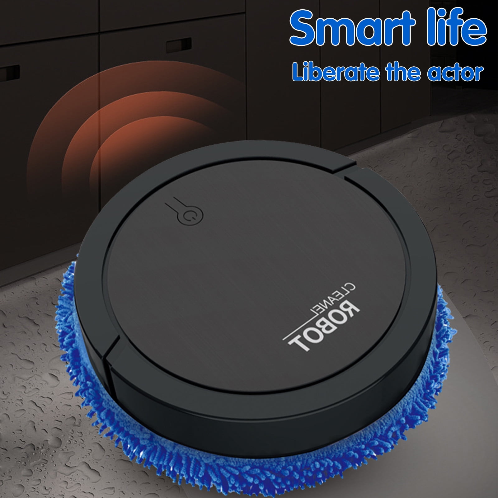 Intelligent Automatic Mopping Robot Wet and Dry Floor Cleaner Silent Mopping Machine for Home with Rotating Brush for Pet Hair and Dust White USB Charging 90-120㎡ Coverage