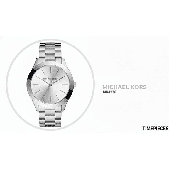 Michael Kors Women's Runway MK3178 Silver Stainless-Steel Quartz Fashion Watch