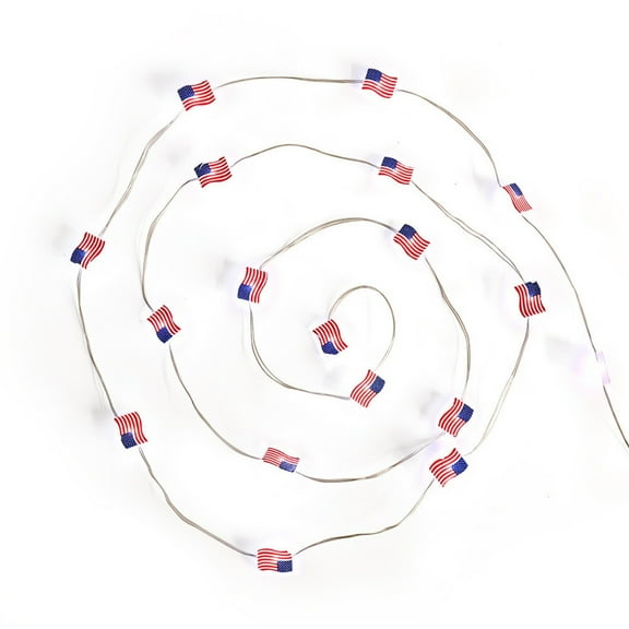 Moocorvic 4th of July Red White and Blue Star Lights 20 LED Patriotic Star String Lights Independence Day Fairy Lights for Memorial Day 6.56 FT