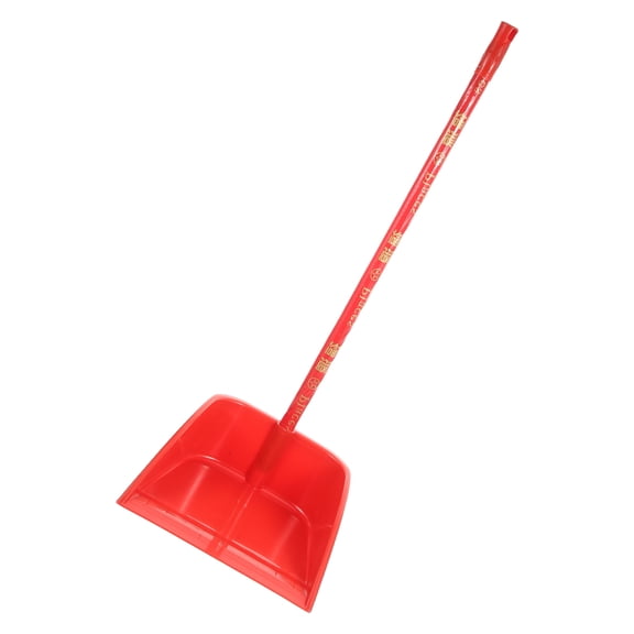 MIPCASE Heavy Duty Red Metal Dustpan with Handle, Cleaning Shovel for Household and Outdoor Use