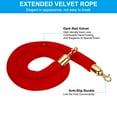 thumbnail image 3 of Uxcell 3.9 Feet Dark Red Velvet Stanchion Rope, Crowd Control Barrier Rope with Snap Hook, Golden, 3 of 6