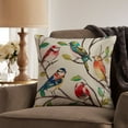 Mainstays Bird Decorative Throw Pillow, Multicolored, 18" x 18"