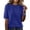 03#Blue, variant on Womens Summer Short Sleeve Tops Crew Neck Lightweight Pullover Sweaters Loose Dressy Casual Blouse Basic Clothes Orange M