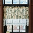 thumbnail image 4 of Vfedsrsge Floral Print Cafe Curtains with Lace Edge - Tiered Window Valance for Kitchen & Bathroom, Light Filtering Polyester, 59x23.6in, 4 of 6