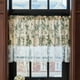 thumbnail image 4 of pstuiky Cortinas estampadas con flores, con borde de encaje y diseño escalonado para ventanas, ideales para cocinas, baños y cafeterías., 4 of 6