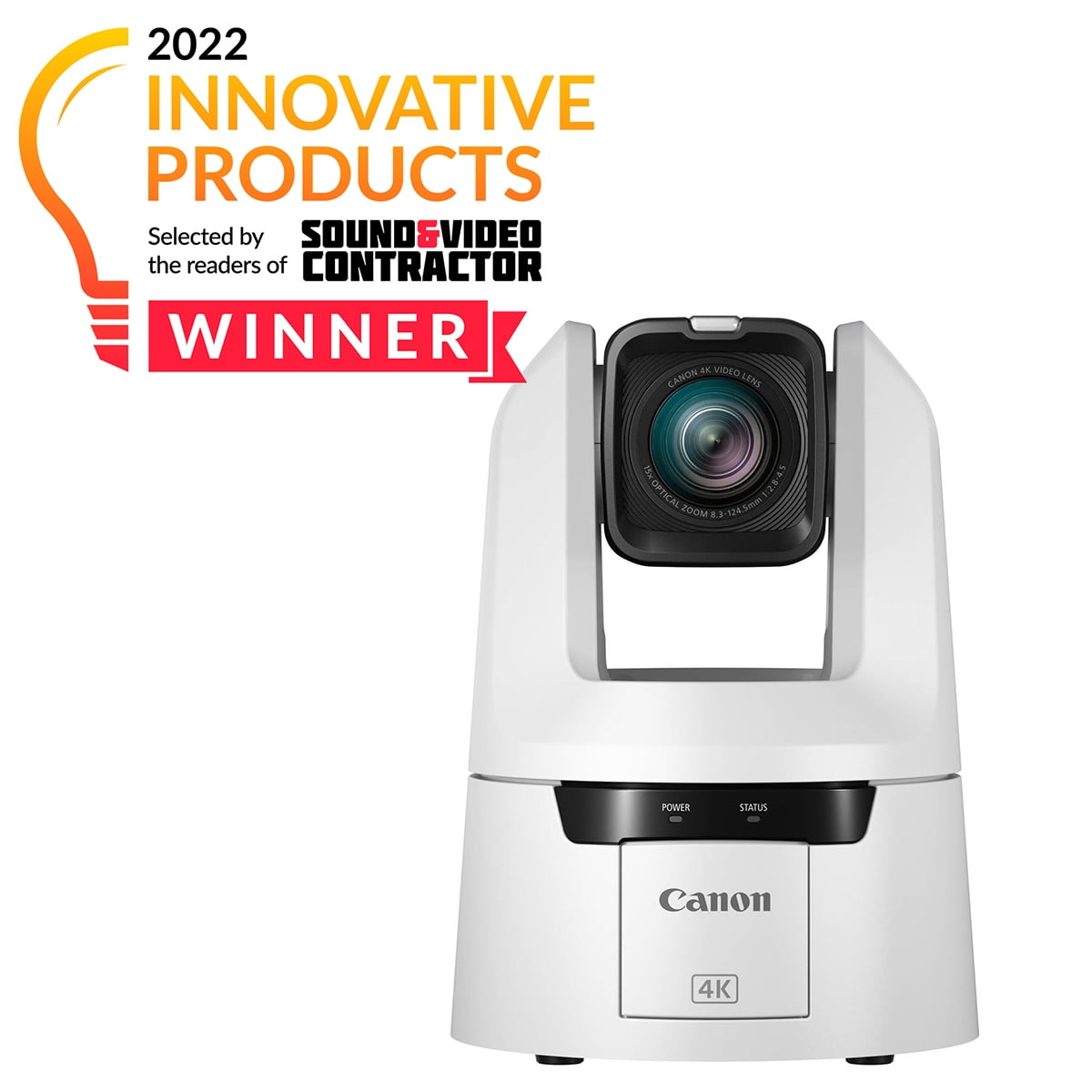 Canon CR-N500 4K PTZ Camera with 20x Optical Zoom, NDI Professional Streaming Camera, White (International Model)