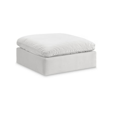 Meridian Furniture Comfy Cream Velvet Ottoman