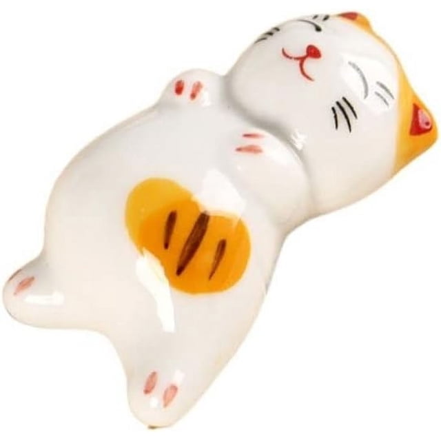 Chopsticks Rest,Cute Ceramic Cat Chopsticks Rest Rack Stand Holder for Chopsticks, Forks, Spoons, Knives, Paint Brushes Tableware Kitchen(18), AMXDM0EMM7US