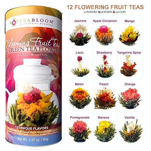 Teabloom Flowering Tea 12 Different Fruit Blooming Tea Flowers Fresh New Fruit Tea Flowers