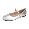 thumbnail image 3 of HAJWOH Womens Mary Jane Shoes 2026 Slip on Dressy Ballerina Flats Non-Slip Comfortable Shoes for Formal School Walking Silver 39, 3 of 5