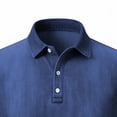 thumbnail image 5 of DPTALR Men's Casual Solid Color Denim-Like Short Sleeve Lapel Shirt，Vintage Button-Up Top,Navy,Big and Tall Men XXL, 5 of 6
