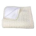 thumbnail image 1 of Effe Bebe Magnolia Cable Knit and Sherpa Baby Blanket - Cream White, 1 of 5