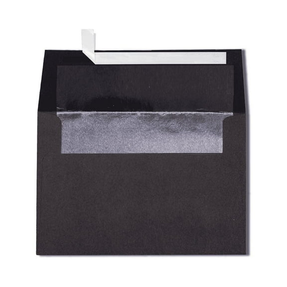 LUXPaper A4 Invitation Envelopes, 4 1/4 x 6 1/4, 80 lb. Black with Silver Lining, 500 Pack