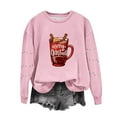 thumbnail image 4 of EchfiProm Womens Merry Christmas Sweatshirts Oversized Sweatshirt Plus Size Soft Xmas Long Sleeve Letter Print Cute Tops for Adult, 4 of 5