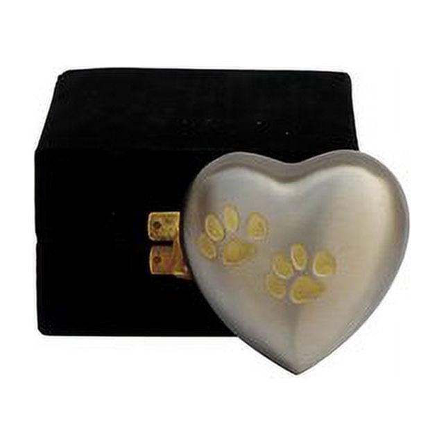 SHREYAS Heart Shaped SILVER GOLDEN FOOTPRINTS Cremation URNs for Human & Pet Ashes Keepsake Vase Highly Durable