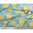 thumbnail image 3 of Soimoi Tissu en Rayonne Imprimé Feuilles & Roses au Mètre 42 Pouces de Large, 3 of 3