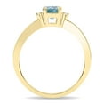 thumbnail image 2 of SZUL Women's Round Shaped Aquamarine and Diamond Classic Band in 10K Yellow Gold, 2 of 5