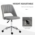 thumbnail image 3 of Grey Velvet Swivel Office Chair | Mid-Back Computer Desk Chair with Adjustable Height & Breathable Design for Home Office & Living Room - 19.3" x 23.6", 3 of 7